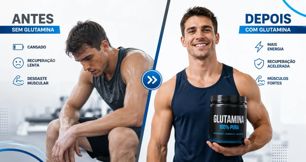 GLUTAMINA ANTES E DEPOIS